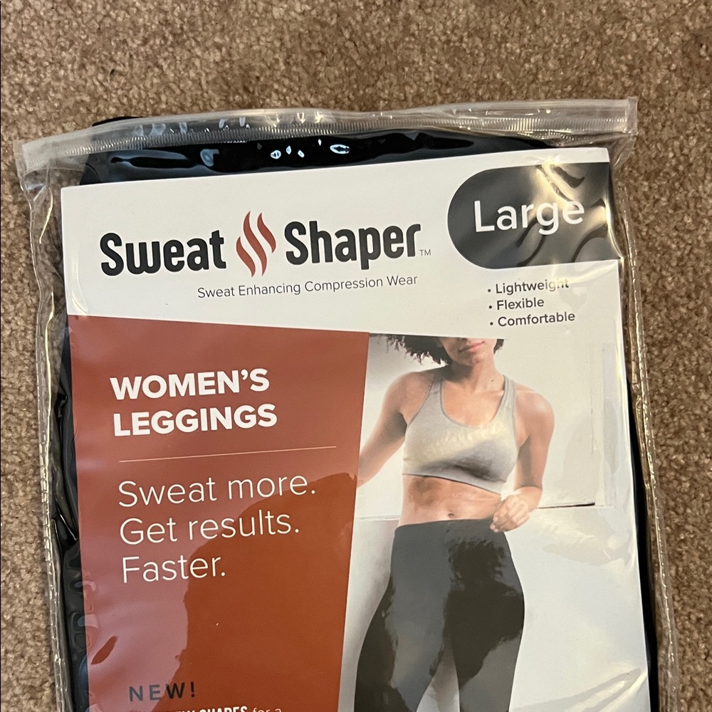 Compression Sauna Lined Women's Athletic Tank and Leggings- Black - Picture 3 of 4